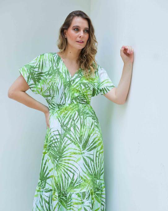 Vestido  Midi Palmeira BY Wear estampado BY WEAR