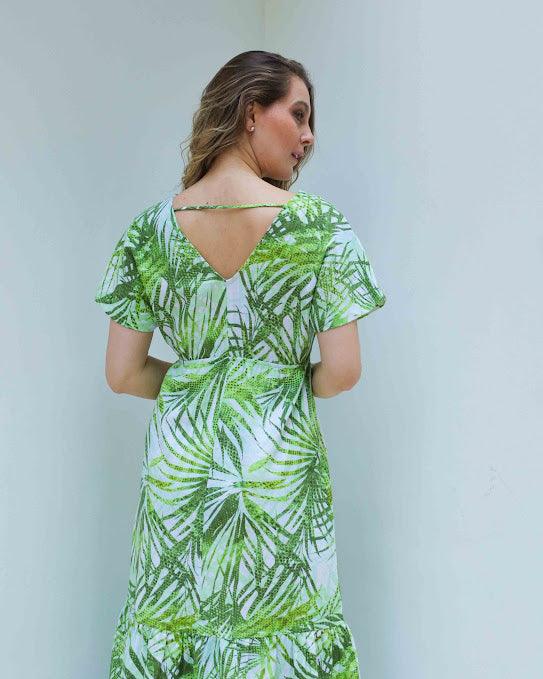 Vestido  Midi Palmeira BY Wear estampado BY WEAR