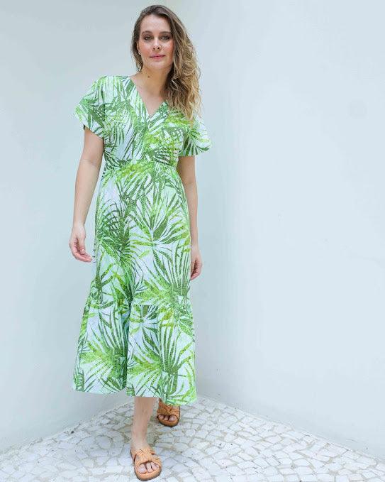 Vestido  Midi Palmeira BY Wear estampado BY WEAR