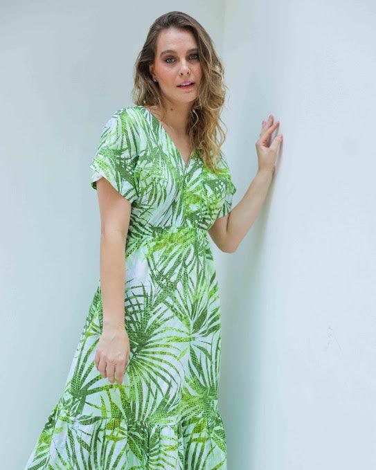 Vestido  Midi Palmeira BY Wear estampado BY WEAR