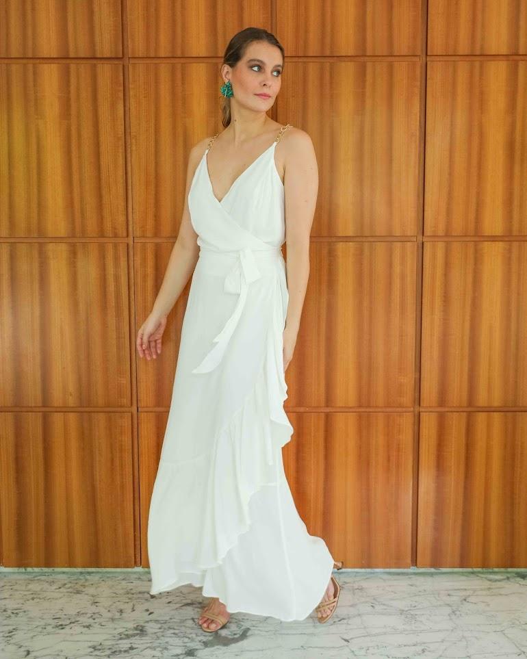 Vestido Longo Cora BY Wear corrente branco BY WEAR