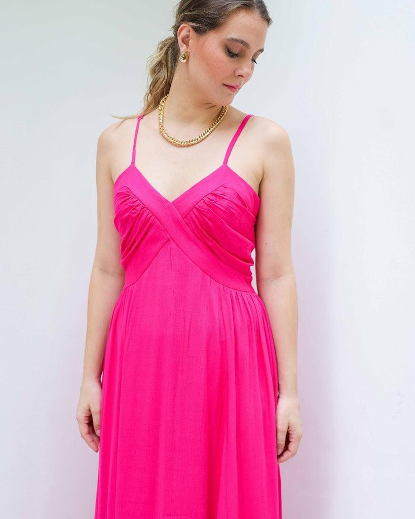 Vestido Longo Dani BY Wear drapeado pink BY WEAR