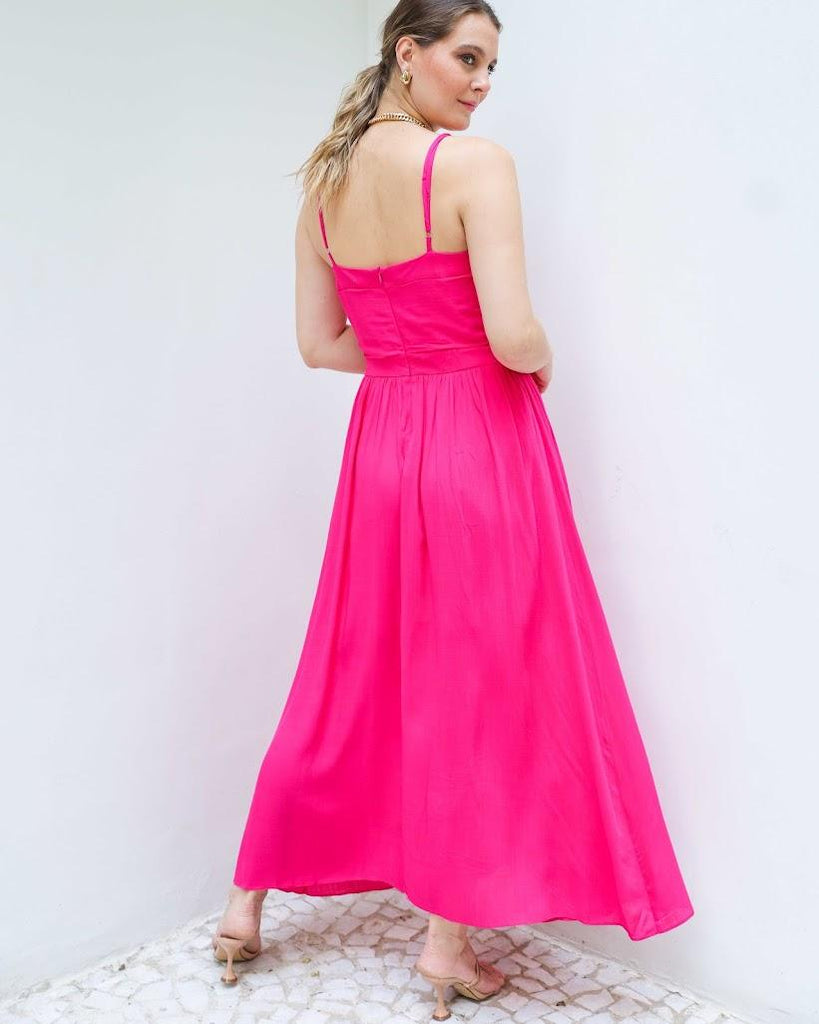 Vestido Longo Dani BY Wear drapeado pink BY WEAR