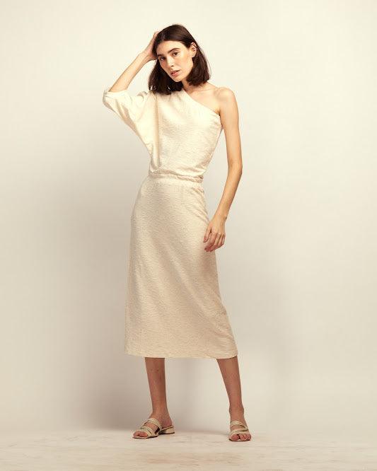 Vestido Midi Atena BY Wear flame off white BY WEAR