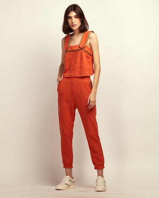 Blusa cropped Jaque BY Wear onça laranja BY WEAR