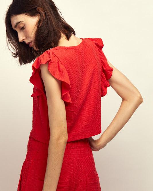 Blusa manga curta Atena BY Wear flame vermelho BY WEAR