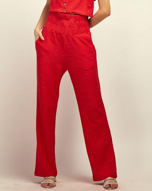 Calça  wide leg Atena BY Wear flame vermelho BY WEAR