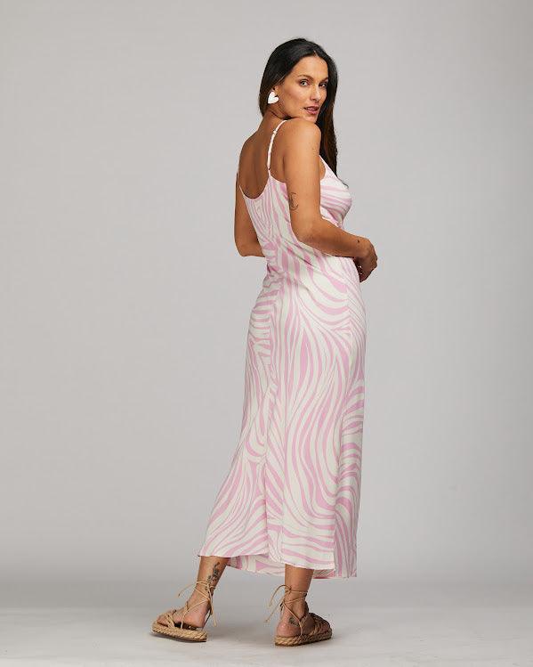 Vestido longo Zebra BY Wear alça zebra Pink BY WEAR