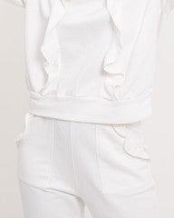 Calça babi jogger moletom bolso babados by wear off white BY WEAR