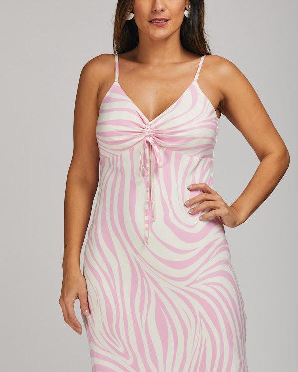 Vestido longo Zebra BY Wear alça zebra Pink BY WEAR