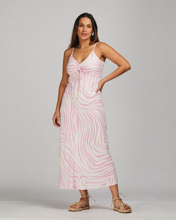 Vestido longo Zebra BY Wear alça zebra Pink BY WEAR