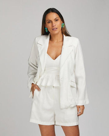 Blazer blazer Frida BY Wear friso bolsos branco BY WEAR