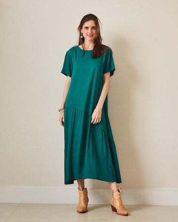 Vestido longo Amelia BY Wear amplo VERDE BY WEAR