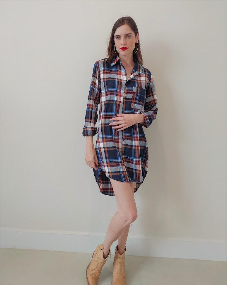 Camisa vestido xadrez by wear azul BY WEAR